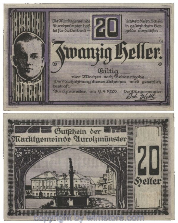 Aurolzmünster, G0069b, 20 Heller; 1