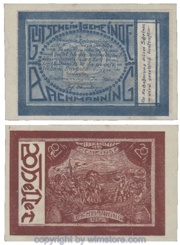 Bachmanning, G0072a, 20 Heller, B. rotbraun; 1-