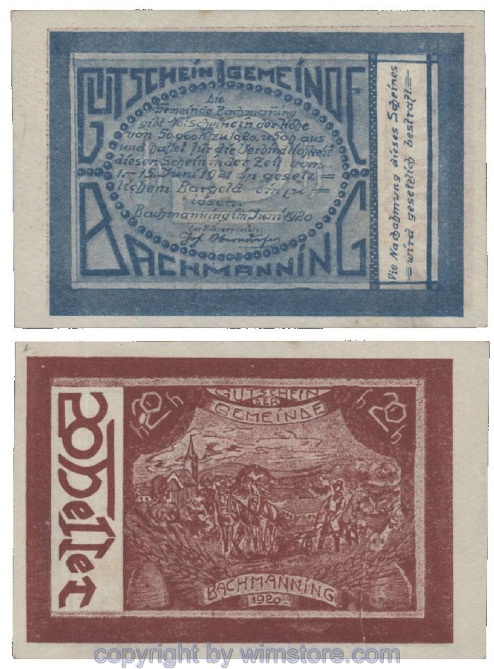 Bachmanning, G0072a, 20 Heller, B. rotbraun; 1-