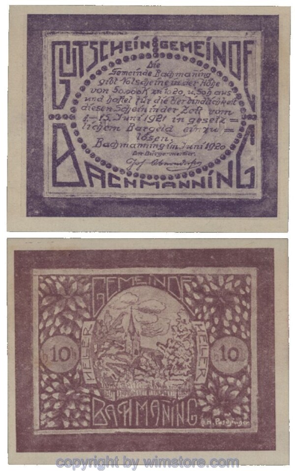 Bachmanning, G0072b, 10 Heller, B. lila; 1