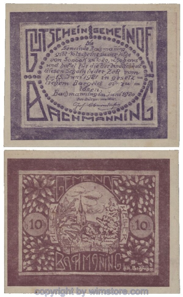 Bachmanning, G0072b, 10 Heller, B. lila; 1-