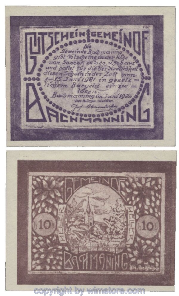 Bachmanning, G0072b, 10 Heller, B. rotbraun; 1-