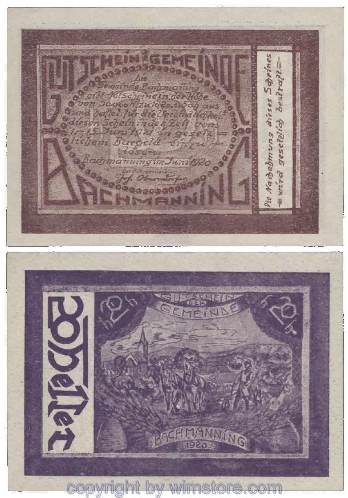 Bachmanning, G0072b, 20 Heller, brrt/vio; 1
