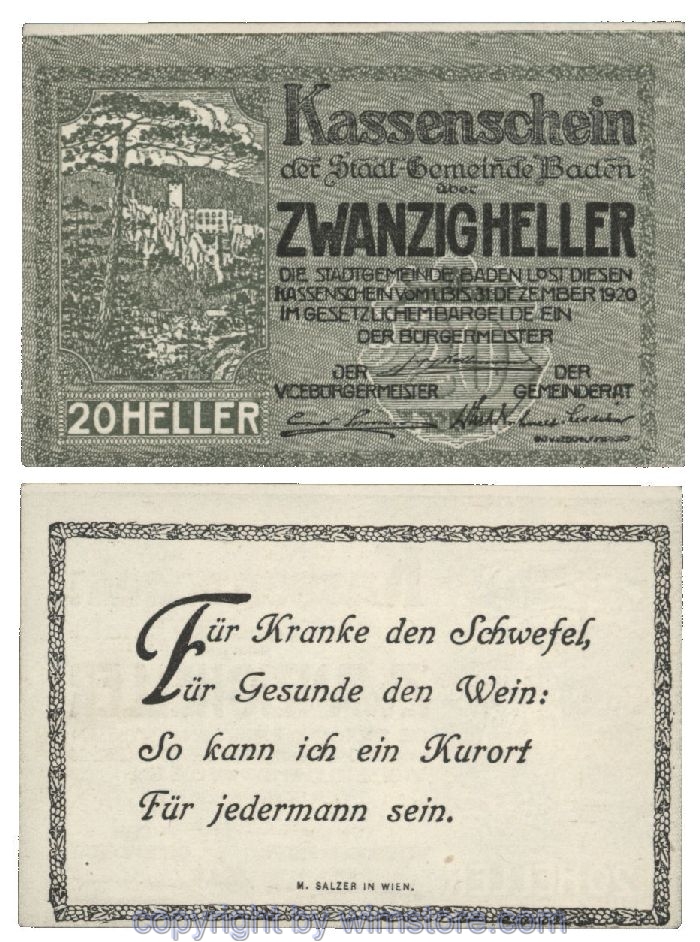Baden, G0074Ia, 20 Heller, Abart; 1