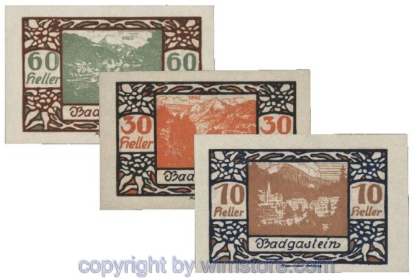 Bad Gastein, G0075Ia, Serie 10, 30, 60 Heller; 1