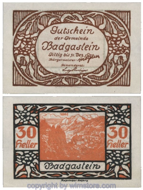 Bad Gastein, G0075Ia, 30 Heller; 1-