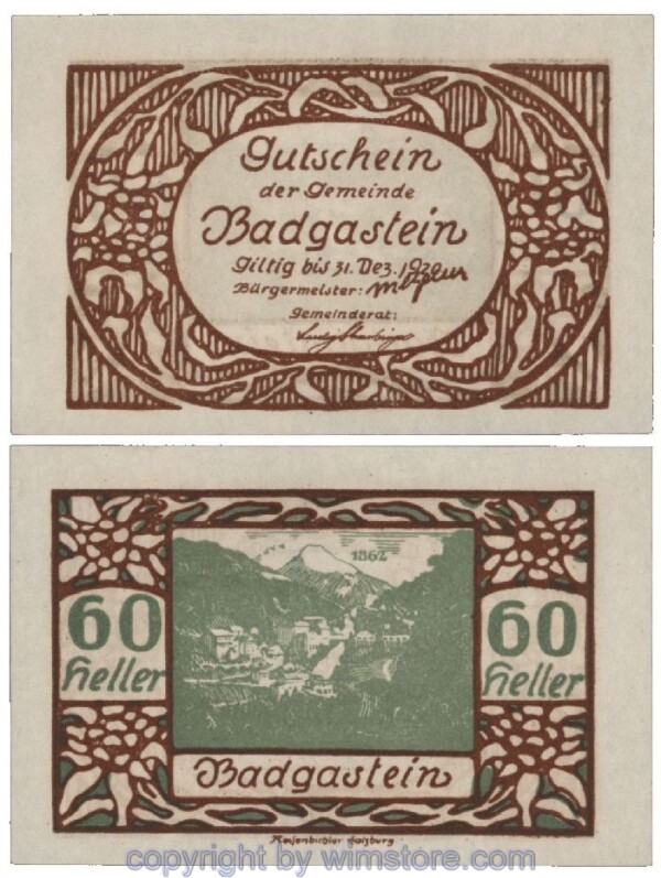 Bad Gastein, G0075Ia, 60 Heller; 1