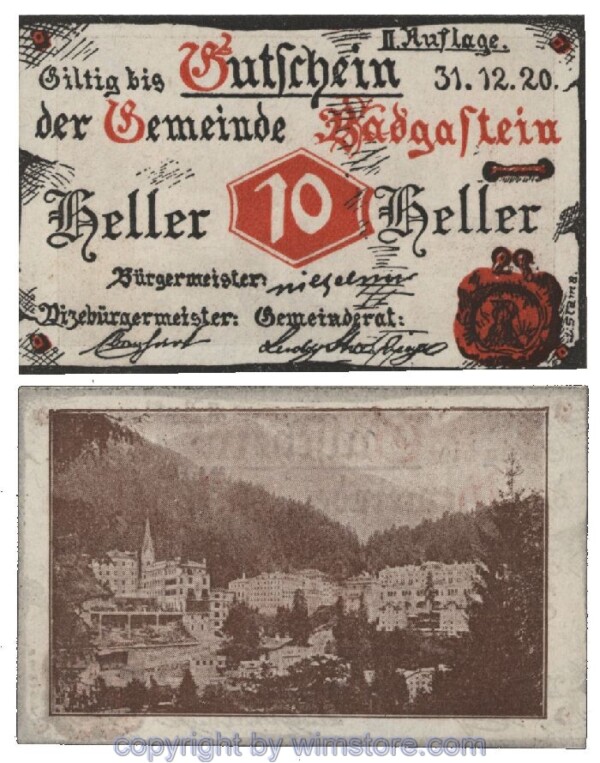 sn101416 Bad Gastein, G0075IIa, 10 Heller; 1