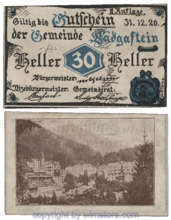 Bad Gastein, G0075IIa, 30 Heller; 1-