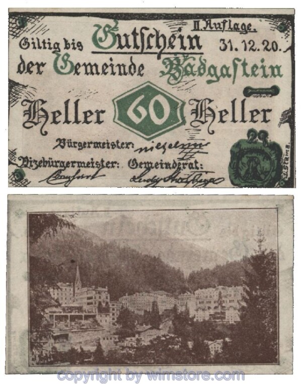 Bad Gastein, G0075IIa, 60 Heller; 1-