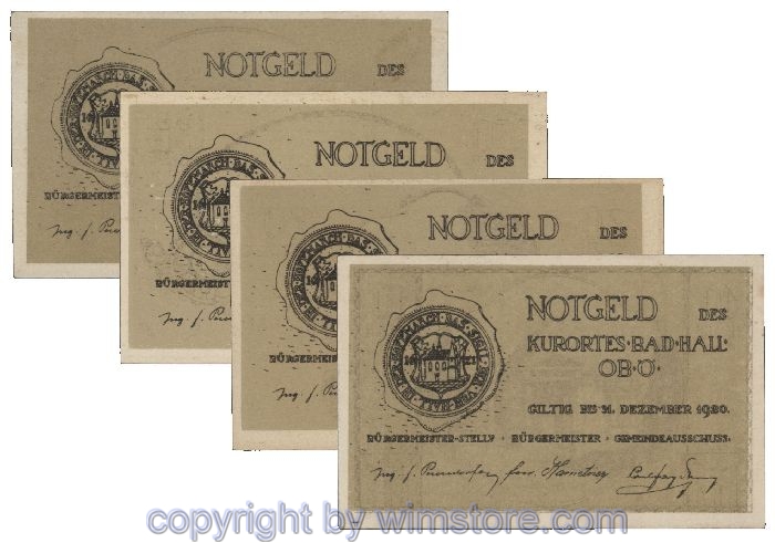 Bad Hall, G0076Ia, Serie 10, 20, 50, 75 Heller; 1-
