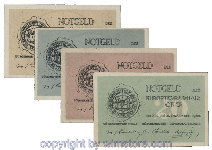 Bad Hall, G0076II, Serie 20, 30, 50, 80 Heller; 1-