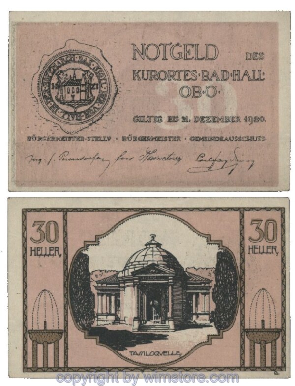 Bad Hall, G0076II, 30 Heller; 1-