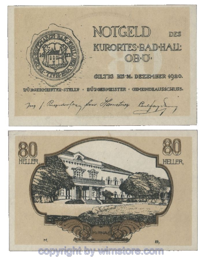 Bad Hall, G0076II, 80 Heller; 1