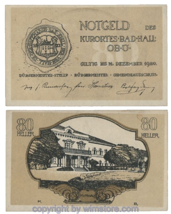 Bad Hall, G0076II, 80 Heller, Fehldruck; 1-