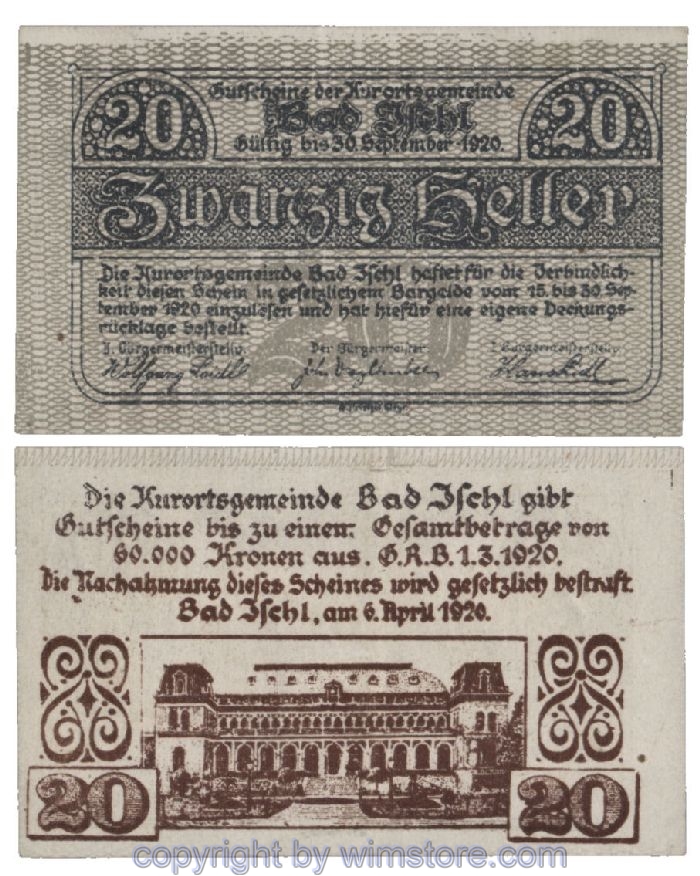 Bad Ischl, G0077a, 20 Heller; 1