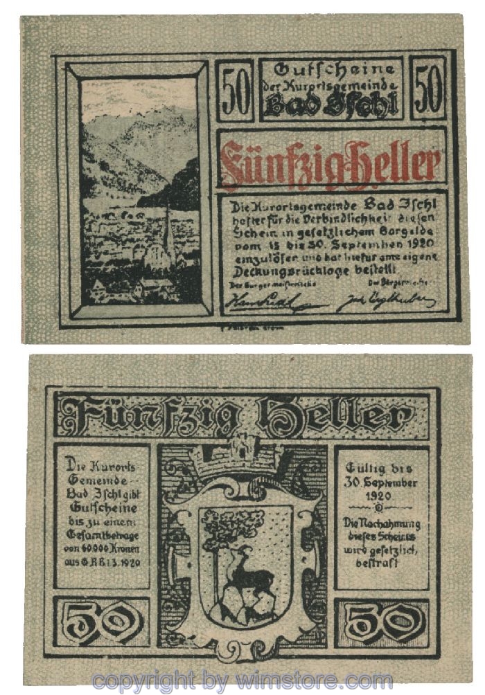 Bad Ischl, G0077a, 50 Heller; 1