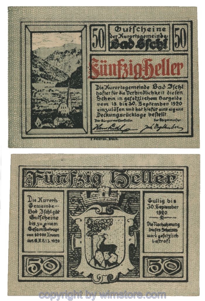 Bad Ischl, G0077a, 50 Heller; 1-