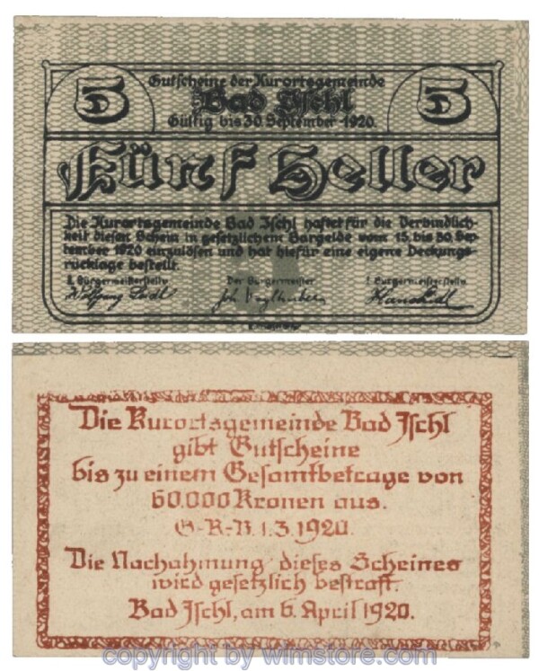 Bad Ischl, G0077b, 5 Heller; 1