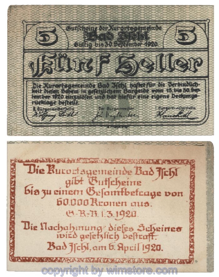 Bad Ischl, G0077b, 5 Heller; 1-