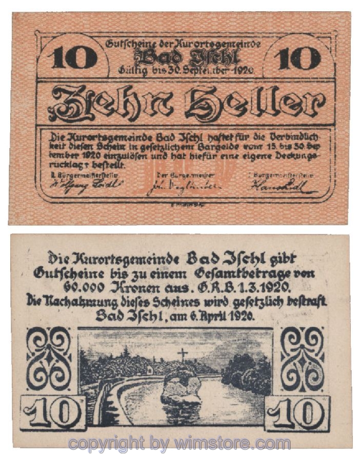 Bad Ischl, G0077c, 10 Heller, rosa; 1