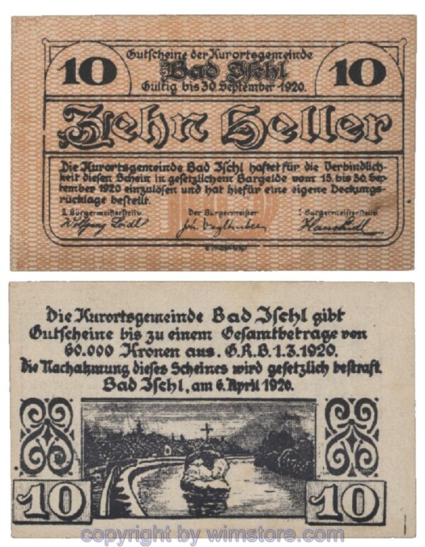 Bad Ischl, G0077c, 10 Heller, rosa; 1-