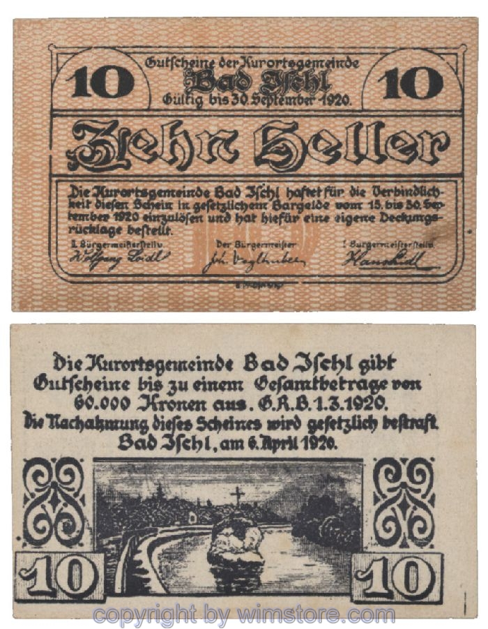Bad Ischl, G0077c, 10 Heller, rosa; 1-
