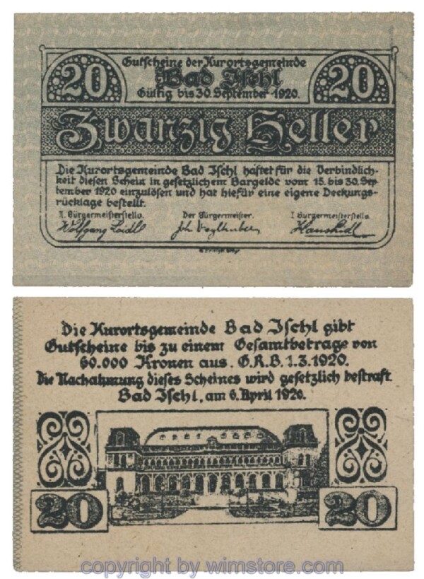 Bad Ischl, G0077c, 20 Heller; 1