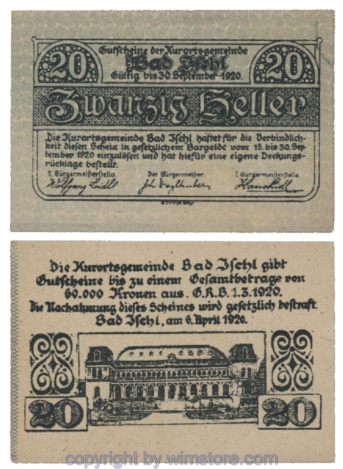 Bad Ischl, G0077c, 20 Heller; 1