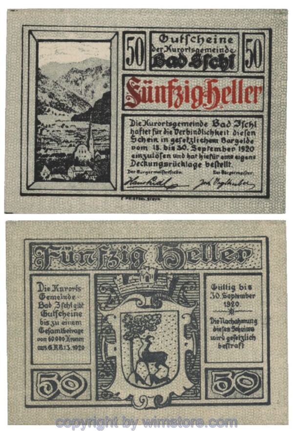 Bad Ischl, G0077c, 50 Heller; 1