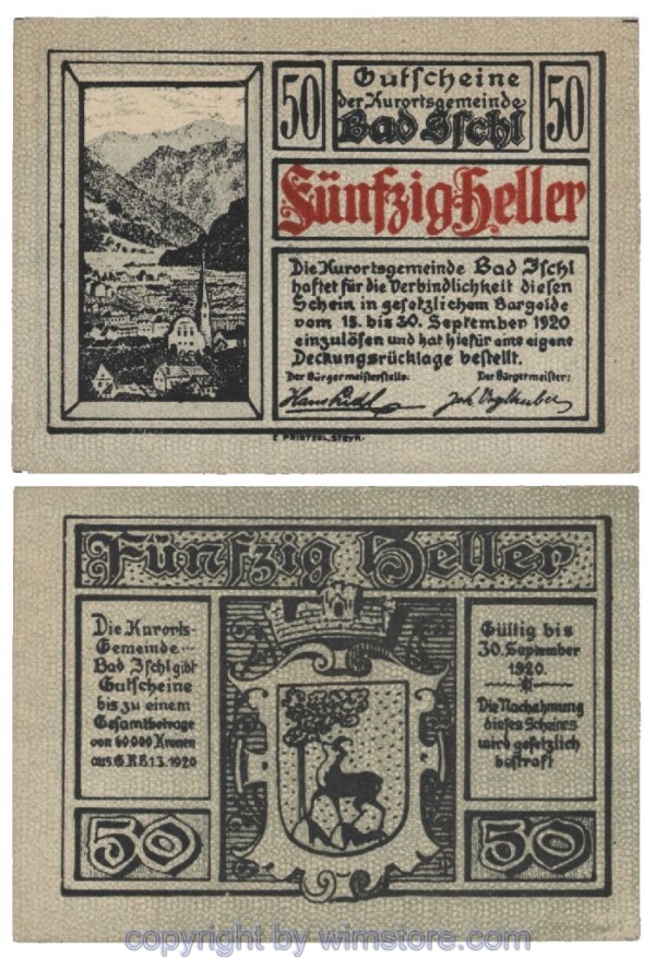 Bad Ischl, G0077c, 50 Heller; 1-