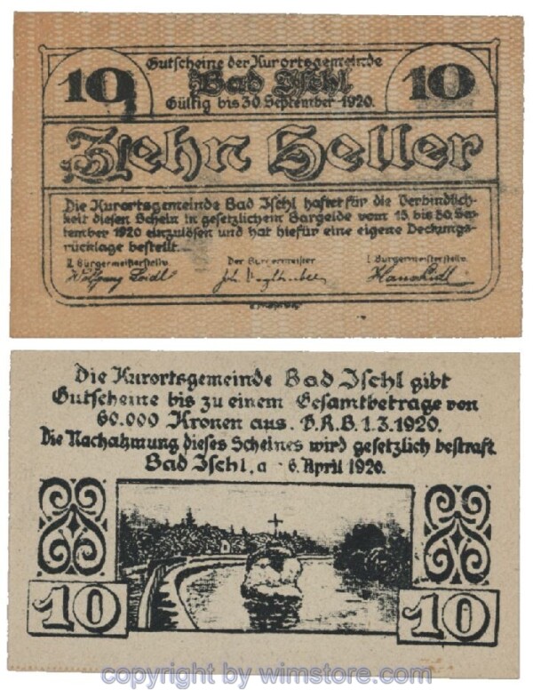 Bad Ischl, G0077c, 10 Heller, Fehldruck; 1