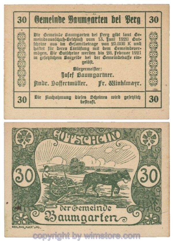 Baumgarten, G0078b, 30 Heller; 1-