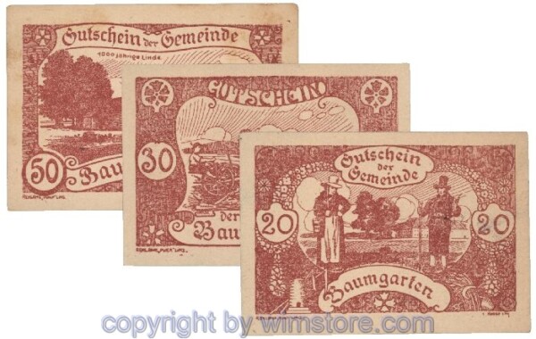 Baumgarten, G0078c, Serie 20, 30, 50 Heller; 1-