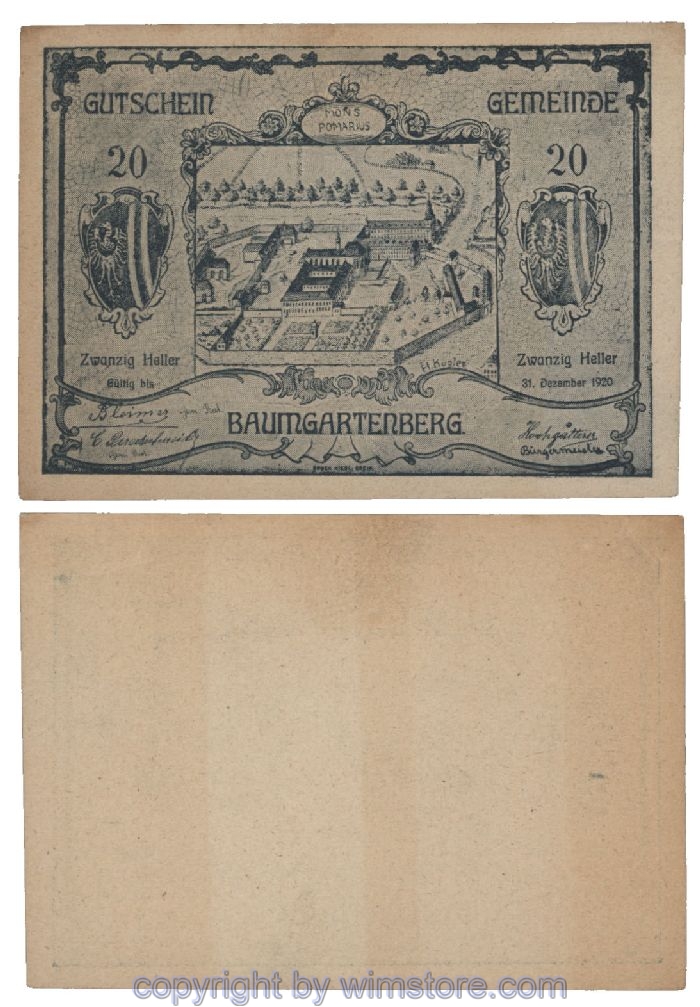 Baumgartenberg, G0079a, 20 Heller; 1-