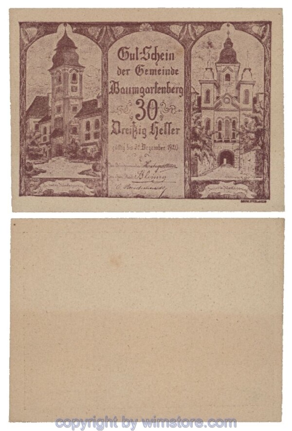 Baumgartenberg, G0079a, 30 Heller; 1