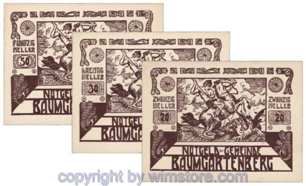 Baumgartenberg, G0079II, Serie 20, 30, 50 Heller, Auflage 400 Stk; 1