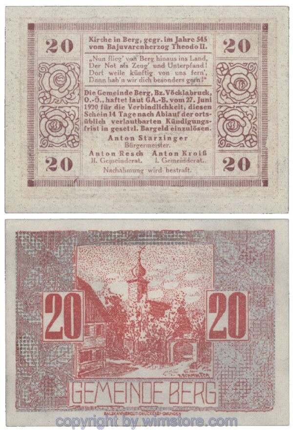 Berg, G0081Ij, 10 Heller, Silber punktiert; 1