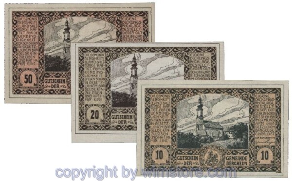 Bergheim, G0082Ia, Serie 10, 20, 50 Heller; 1