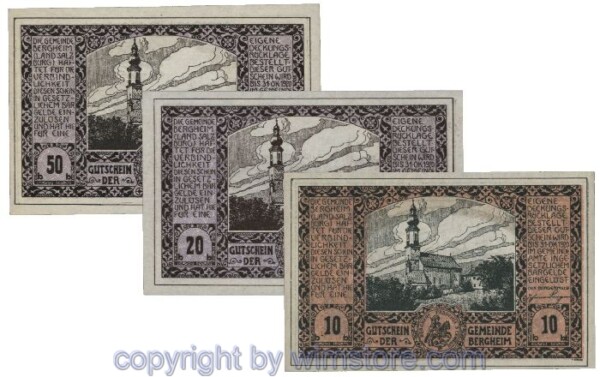 Bergheim, G0082IIa, Serie 10, 20, 50 Heller; 1