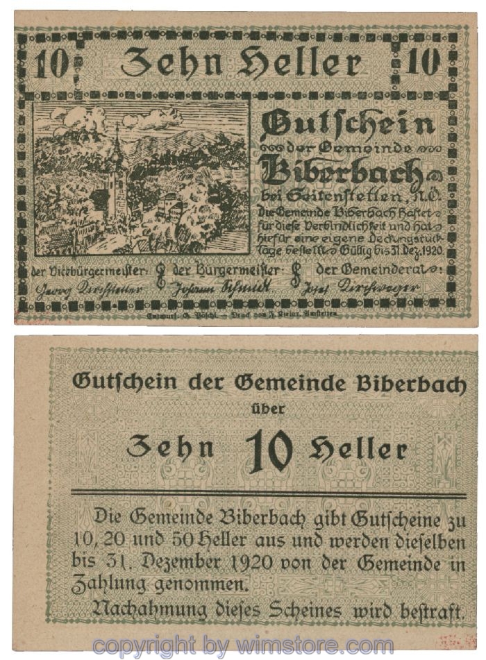 Biberbach, G0086Ia, 10 Heller; 1
