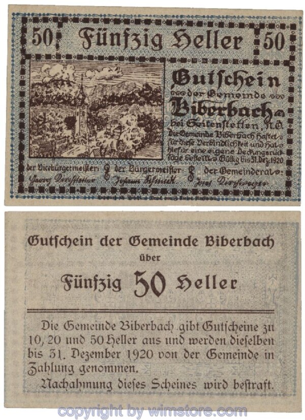 Biberbach, G0086Ib, 50 Heller; 1