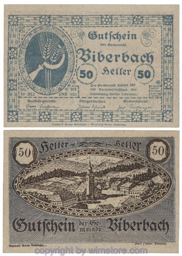 Biberbach, G0086IIb, 50 Heller; 1
