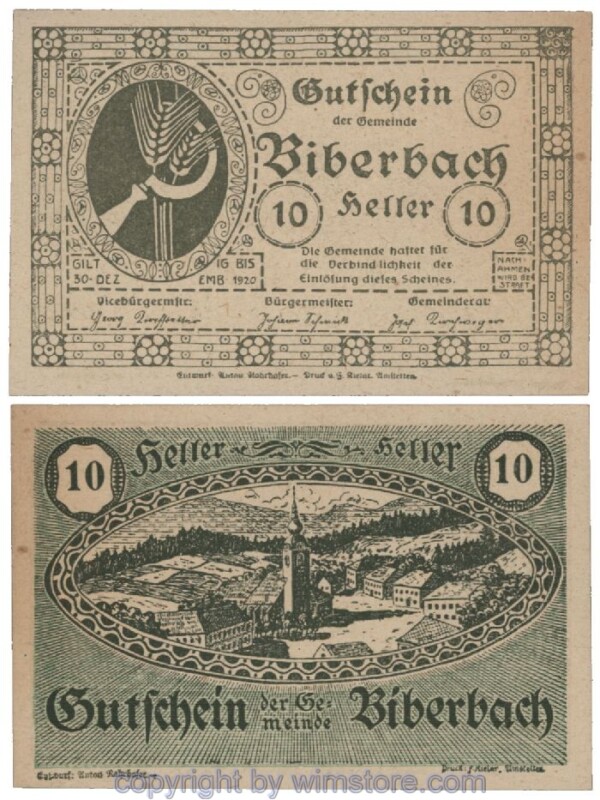 sn101613 Biberbach, G0086IIc, 10 Heller; 1-