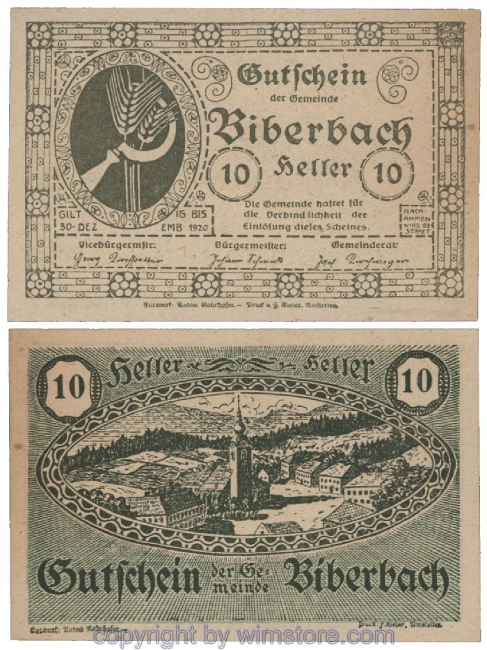 Biberbach, G0086IIc, 10 Heller; 1-