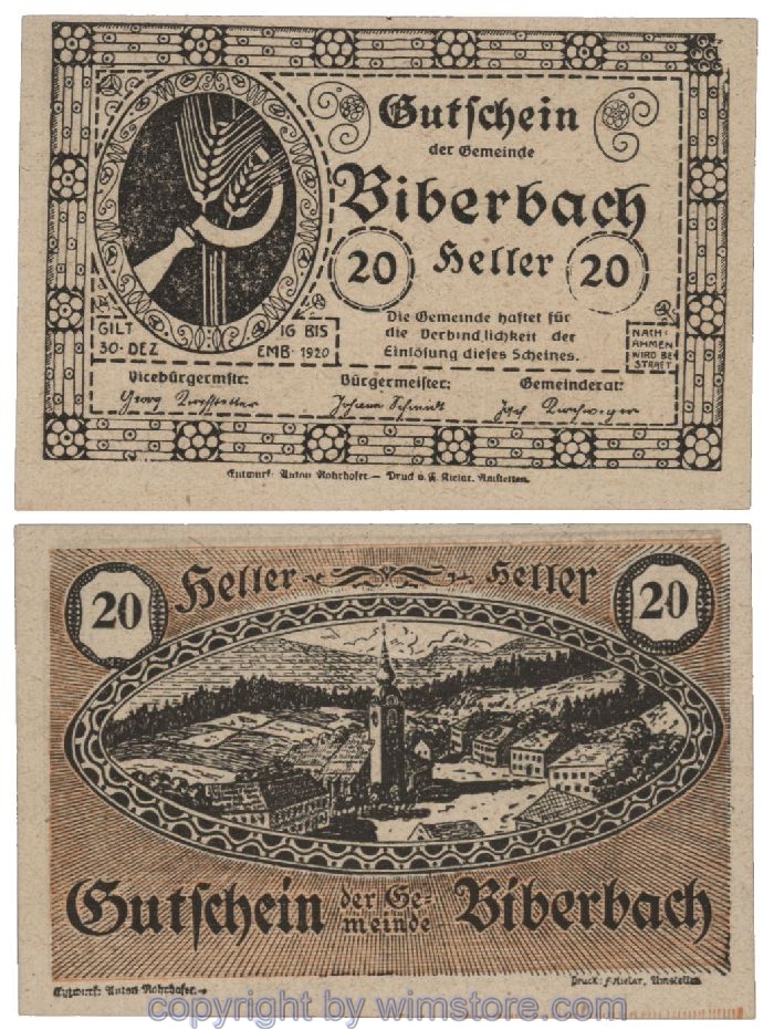 Biberbach, G0086IIc, 20 Heller; 1