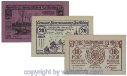 Biedermannsdorf, G0087a, Serie 10, 20, 50 Heller; 1-
