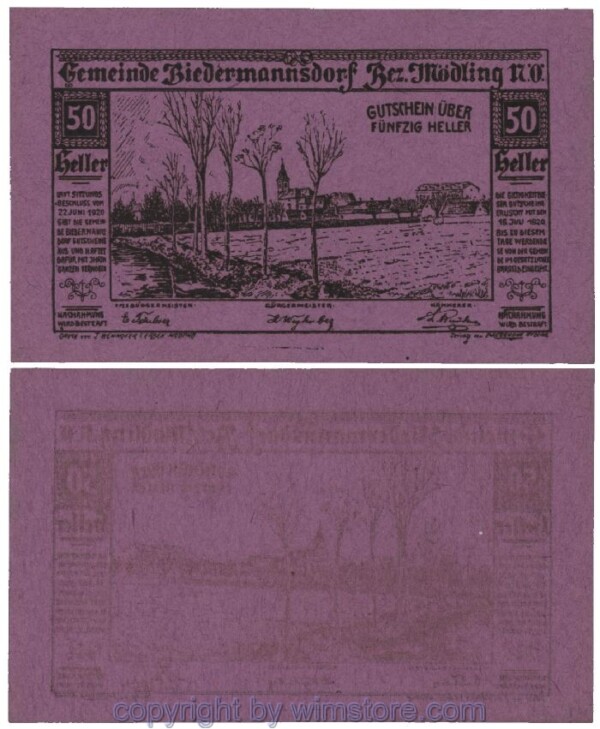 Biedermannsdorf, G0087a, 50 Heller; 1