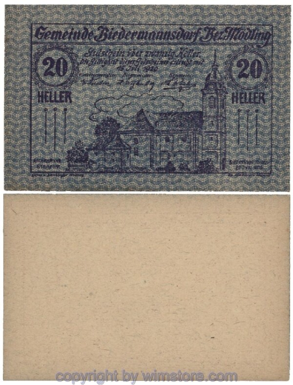 Biedermannsdorf, G0087b, 20 Heller; 1