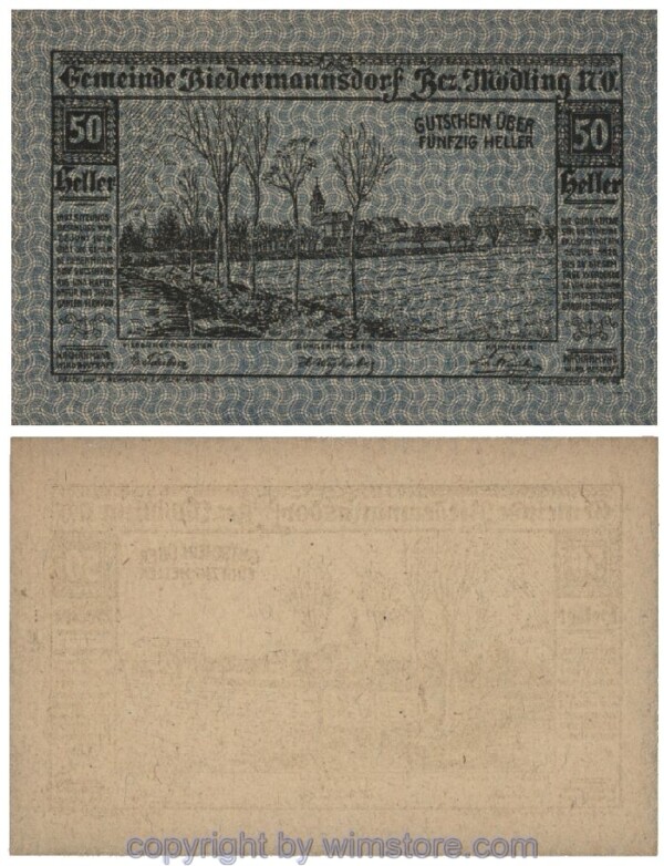 Biedermannsdorf, G0087b, 50 Heller; 1